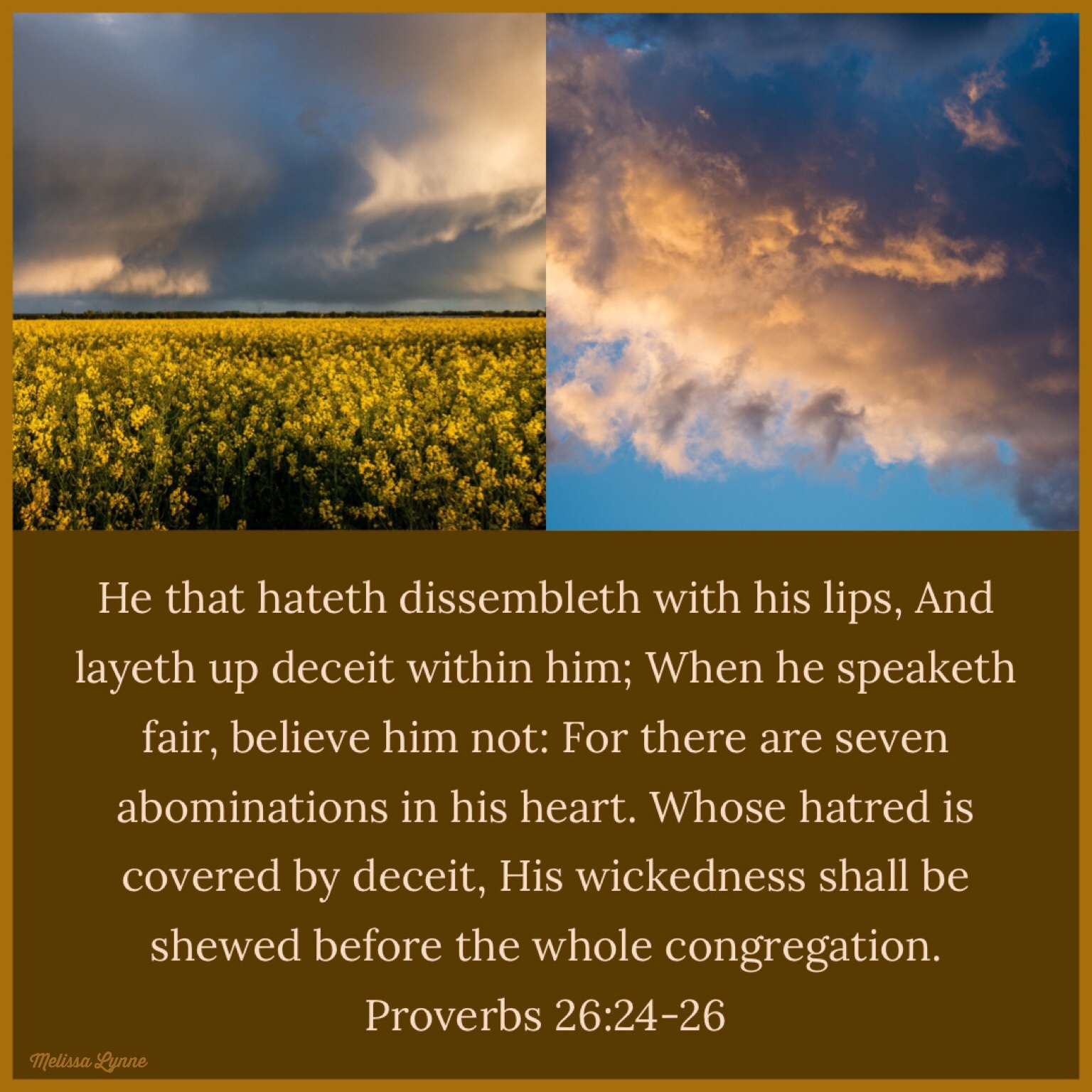 He that Hateth – If anyone knows Melissa…