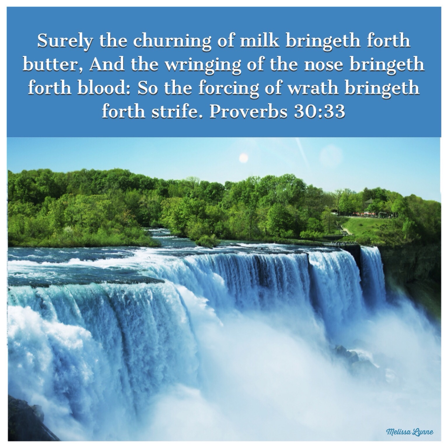 The Forcing of Wrath Bringeth Forth Strife – If anyone knows Melissa…